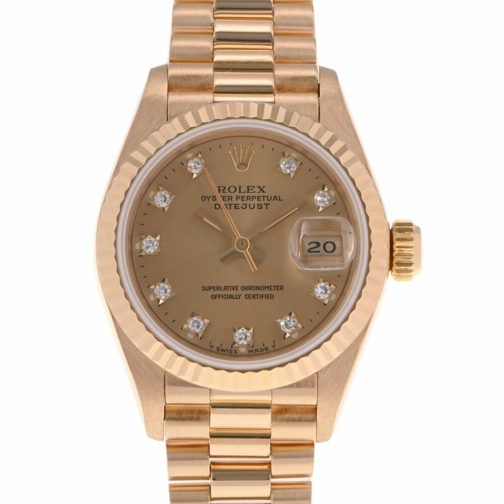 ROLEX ロレックス デイトジャスト 10Pダイヤ 69178G レディース YG 腕時計 自動巻き シャンパン文字盤 Aランク 中古 銀蔵