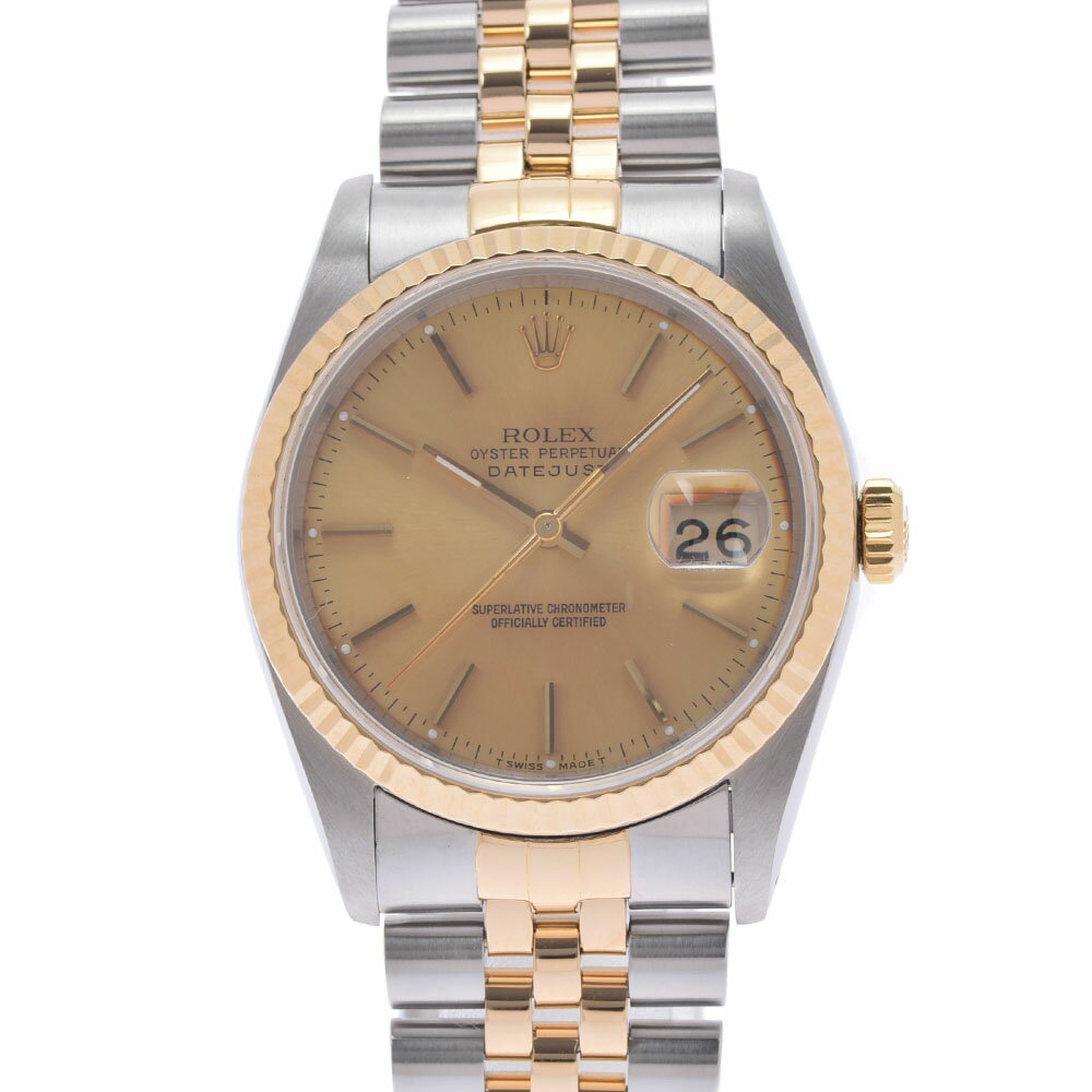 ROLEX ロレックス デイトジャスト 16233 メンズ YG/SS 腕時計 自動巻き シャンパン文字盤 Aランク 中古 銀蔵