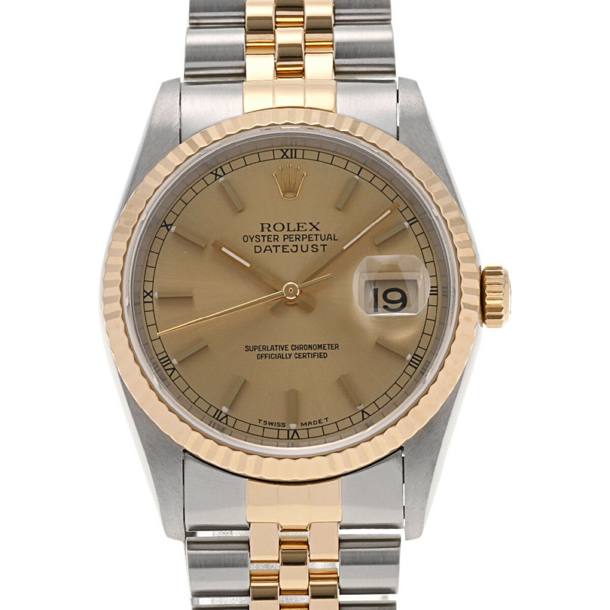 ROLEX ロレックス デイトジャスト 16233 メンズ YG/SS 腕時計 自動巻き シャンパン文字盤 Aランク 中古 銀蔵