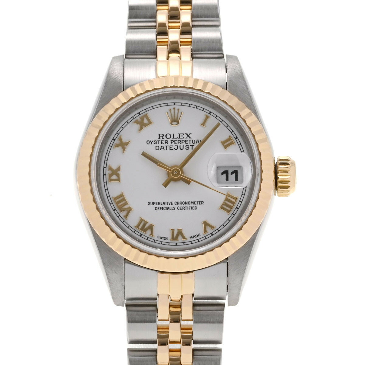 【ポイント3倍★15日限定】【最大2万円OFFクーポン★16日まで】ROLEX ロレックス デイトジャスト 69173 レディース YG/SS 腕時計 自動巻き ホワイト文字盤 Aランク 中古 銀蔵