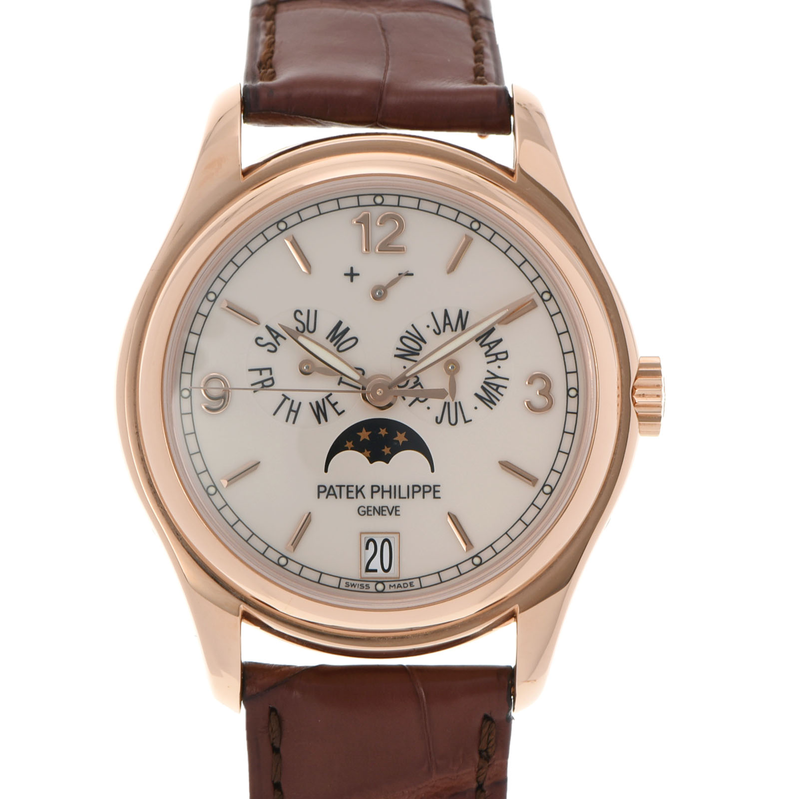 【ポイント3倍★18日限定】PATEK PHILIPPE パテックフィリップ アニュアルカレンダー 5146R-001 メンズ RG/革 腕時計 自動巻き アイボリー文字盤 新同 中古 銀蔵