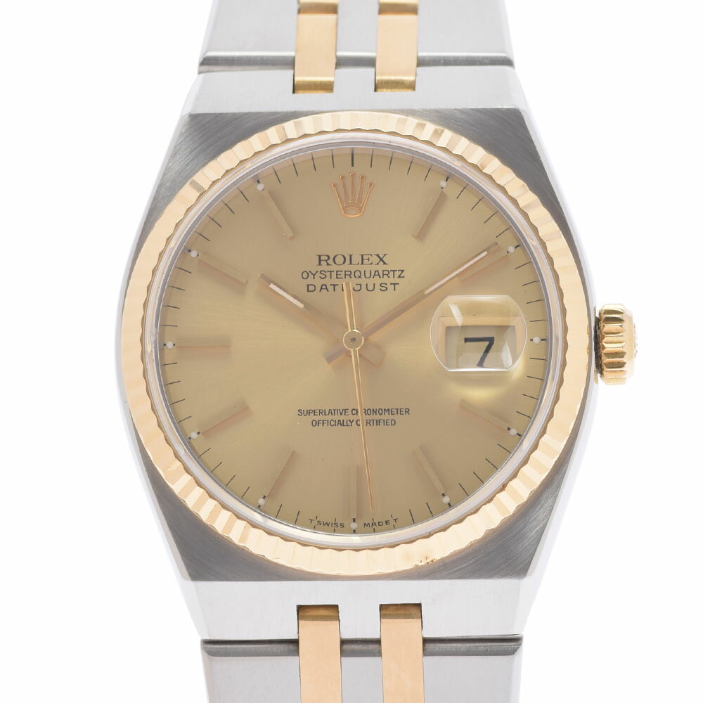 【ポイント3倍★15日限定】【最大2万円OFFクーポン★16日まで】ROLEX ロレックス デイトジャスト オイスタークォーツ 17013 メンズ SS/YG 腕時計 クオーツ シャンパン文字盤 Aランク 中古 銀蔵