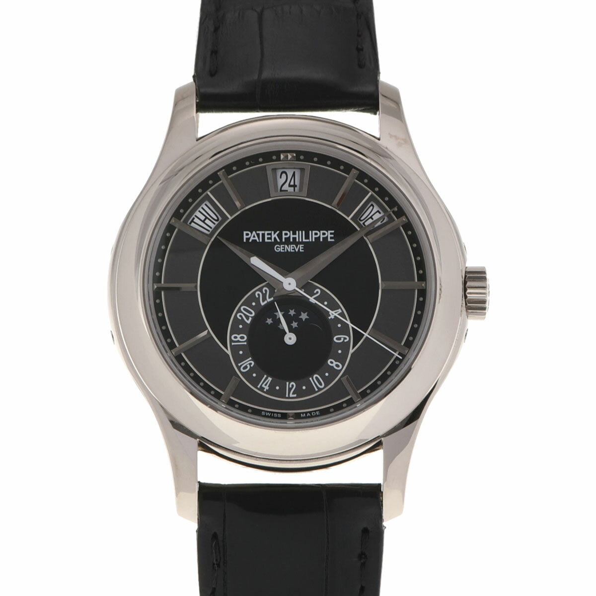 【ポイント3倍★18日限定】【ローン24回払い無金利】 PATEK PHILIPPE パテックフィリップ アニュアルカレンダー 5205G-010 メンズ WG/革 腕時計 自動巻き 黒文字盤 Aランク 中古 銀蔵