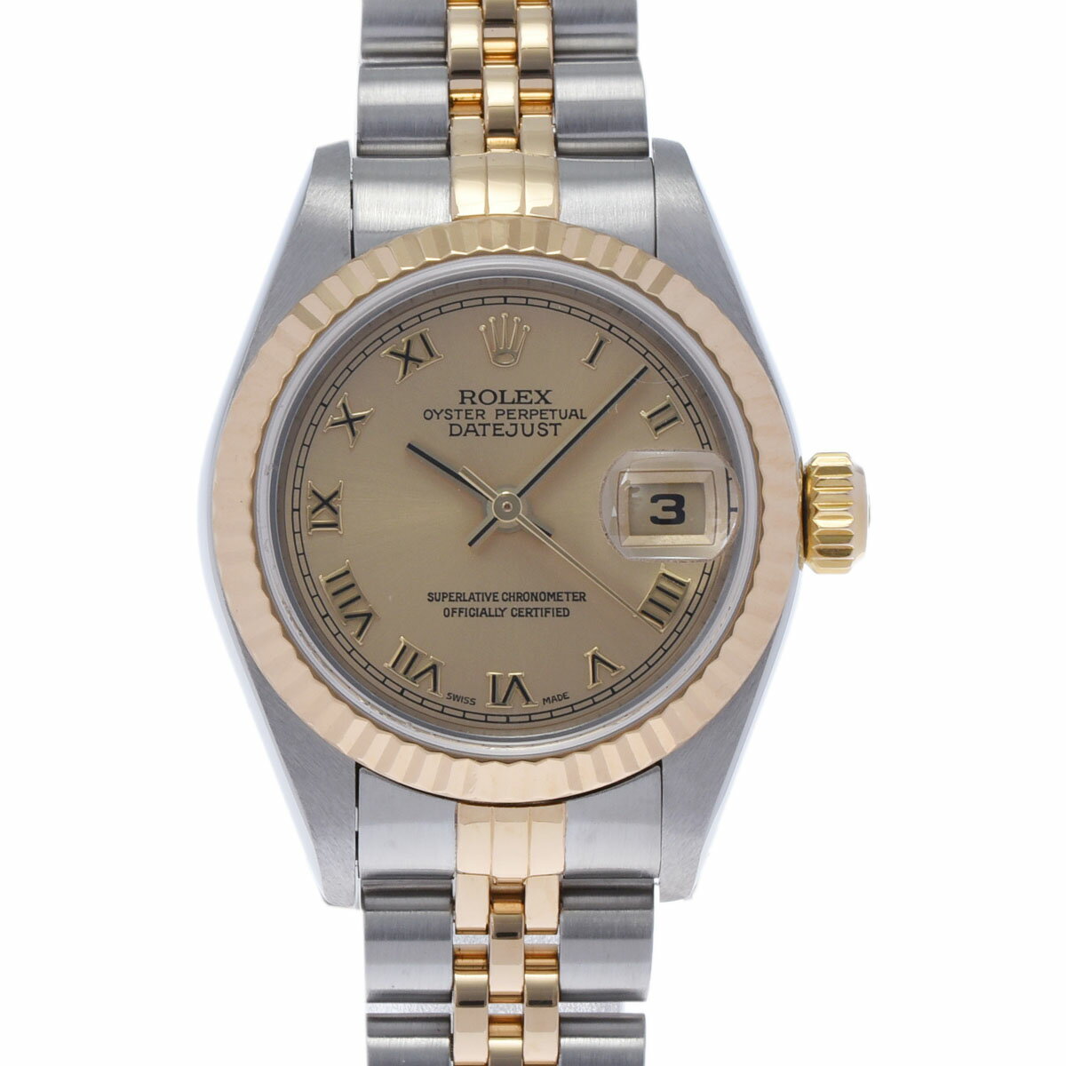 【ポイント3倍★25日限定】【最大2万円OFFクーポン★23日20時～】ROLEX ロレックス デイトジャスト 79173 レディース YG/SS 腕時計 自動巻き シャンパン文字盤 Aランク 中古 銀蔵