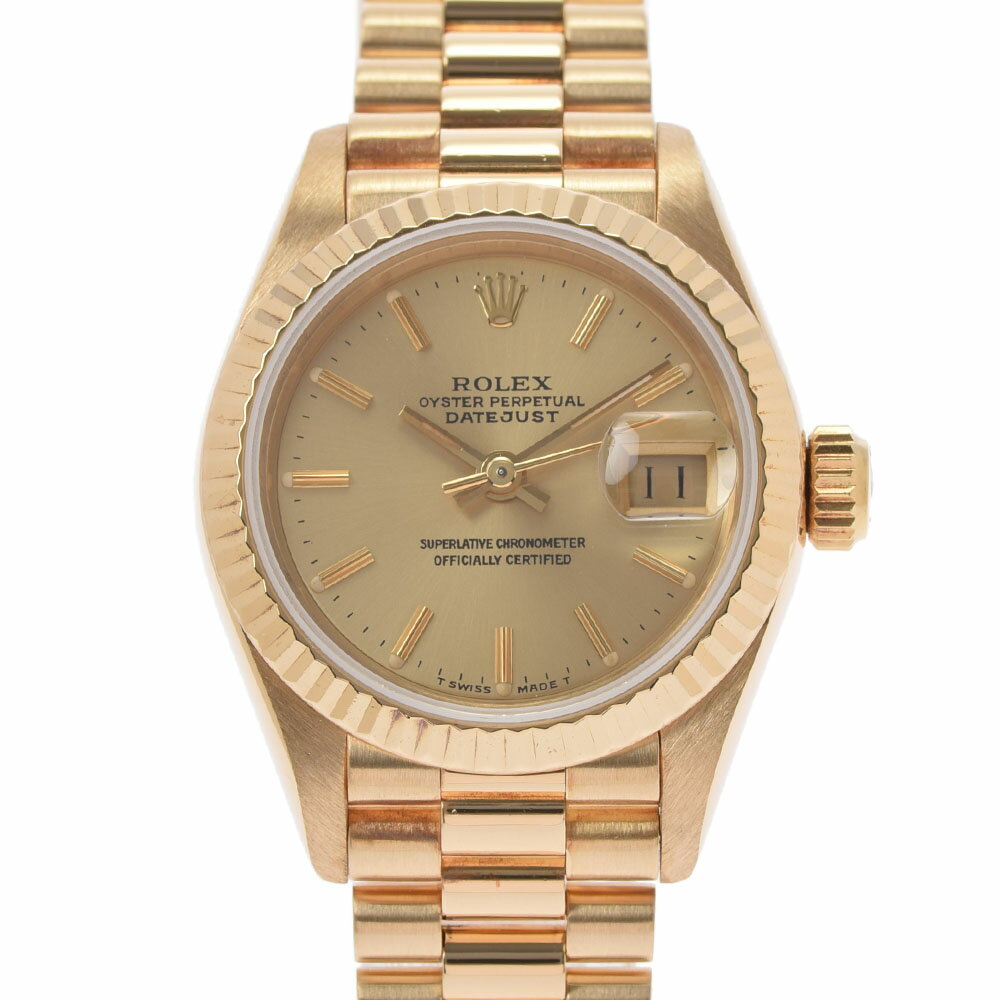 【ポイント3倍★15日限定】【最大2万円OFFクーポン★16日まで】ROLEX ロレックス デイトジャスト 69178 レディース YG 腕時計 自動巻き シャンパン文字盤 Aランク 中古 銀蔵