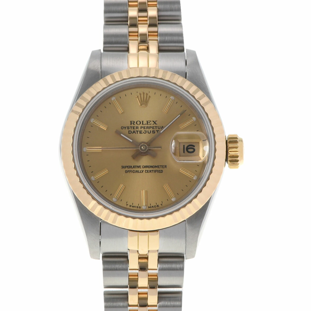 【ポイント2倍★9日～】【最大2万円OFFクーポン★11日まで】ROLEX ロレックス デイトジャスト 69173 レディース YG/SS 腕時計 自動巻き ゴールド文字盤 Aランク 中古 銀蔵