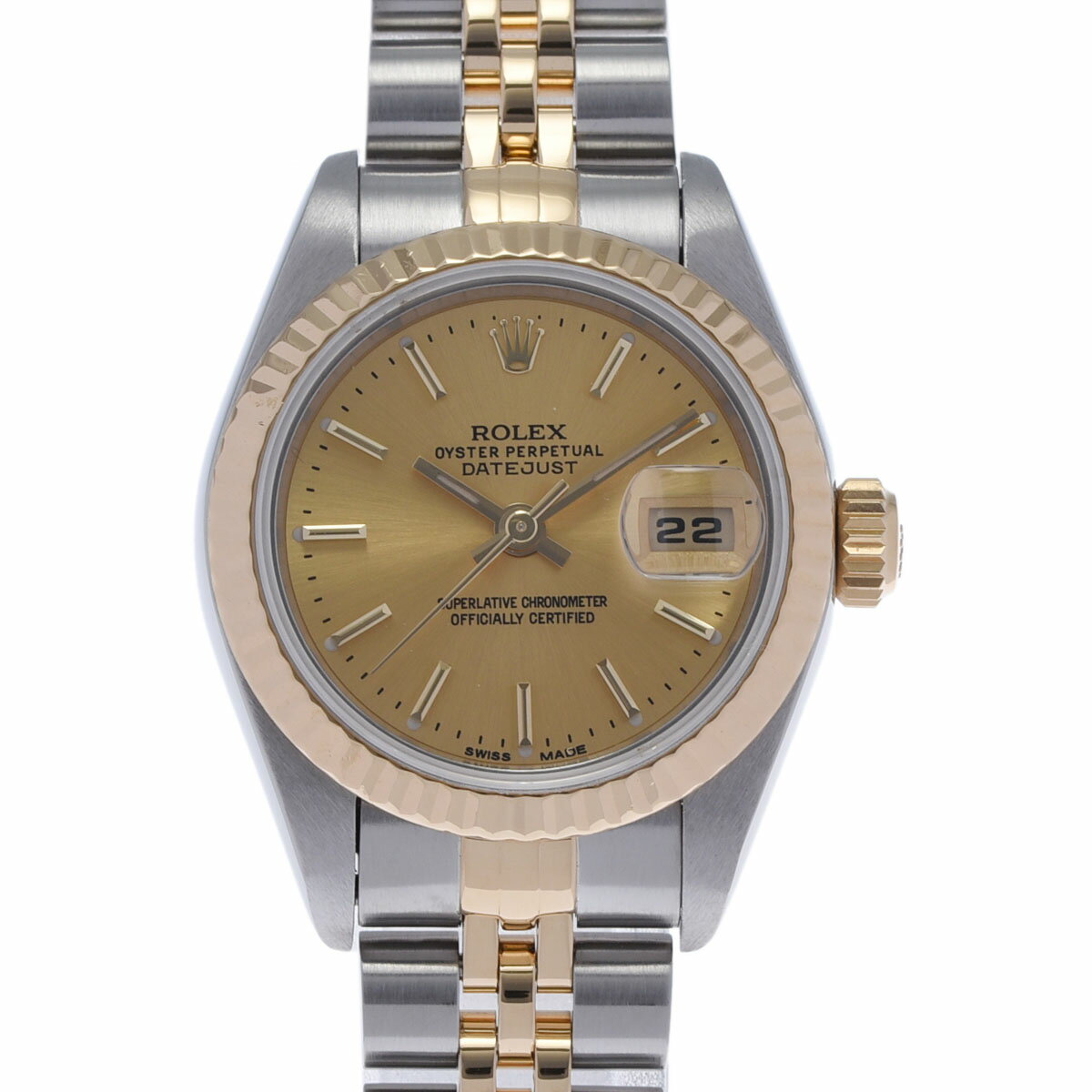 【ポイント3倍★25日限定】【最大2万円OFFクーポン★23日20時～】ROLEX ロレックス デイトジャスト 69173 レディース YG/SS 腕時計 自動巻き シャンパン文字盤 Aランク 中古 銀蔵