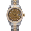 【最大2万円OFFクーポン★27日9:59まで】ROLEX ロレックス デイトジャスト 10Pダイヤ 69173G レディース YG/SS 腕時計 自動巻き シャンパン文字盤 Aランク 中古 銀蔵