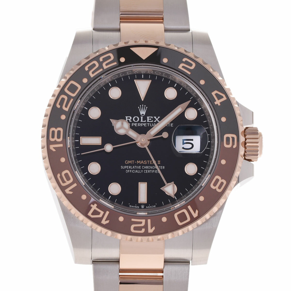 ROLEX ロレックス GMTマスター2 黒/ブラウンベゼル 126711CHNR メンズ SS/エバーローズゴールド 腕時計 自動巻き 黒文字盤 未使用 銀蔵