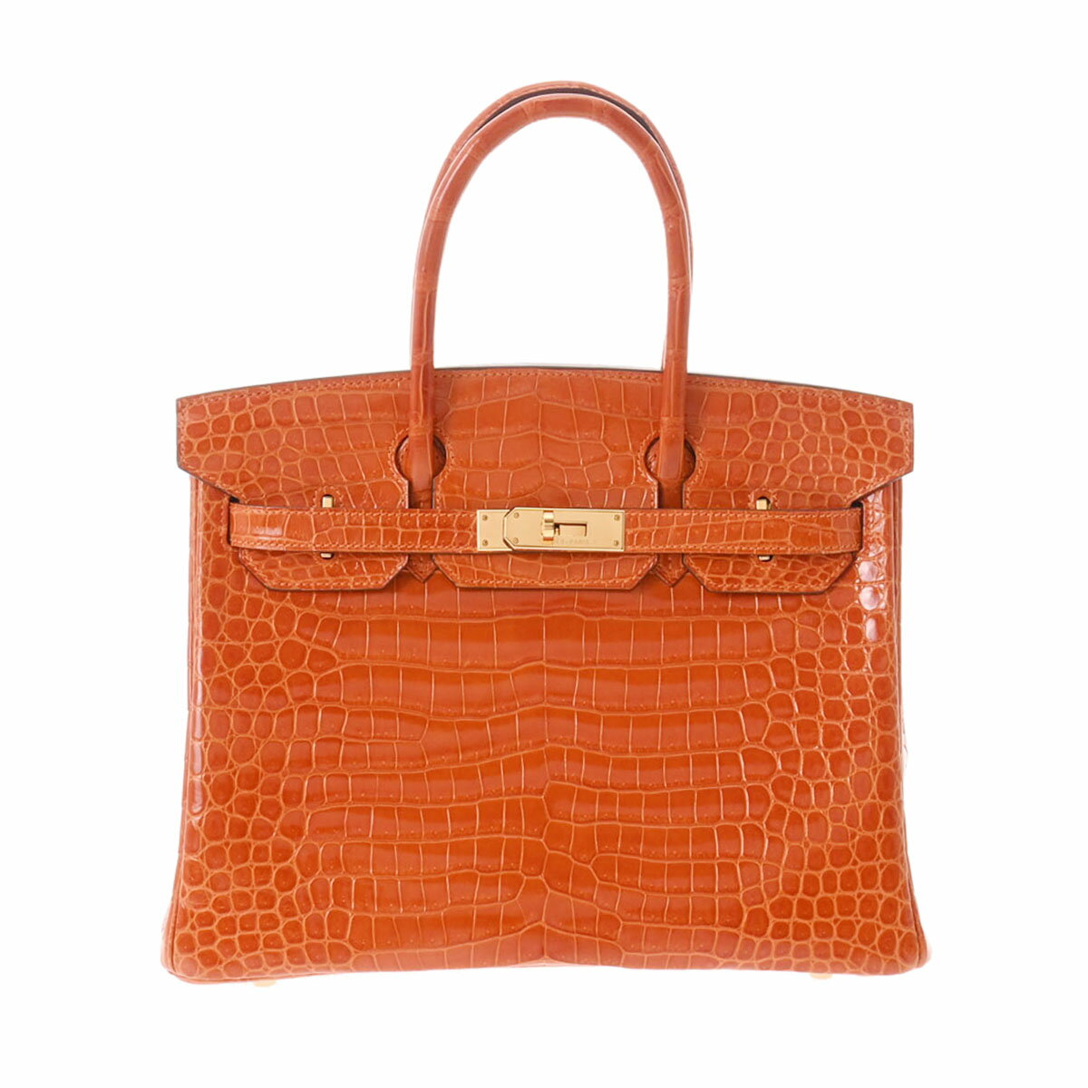 【ポイント3倍★18日限定】HERMES エルメス バーキン30 オレンジ パラジウム金具 □H刻印(2004年頃) レディース ポロサス ハンドバッグ Aランク 中古 銀蔵