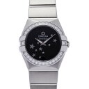 【ポイント3倍★10日限定】【最大2万円OFFクーポン★9日20時～】OMEGA オメガ コンステレーション 24MM ダイヤベゼル 123.15.24.60.01.001 レディース SS 腕時計 クオーツ ブラック文字盤 Aランク 中古 銀蔵