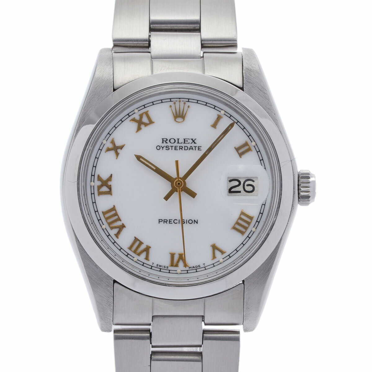 【ポイント3倍★15日限定】【最大2万円OFFクーポン★16日まで】ROLEX ロレックス オイスターデイト プレシジョン アンティーク 6694 メンズ SS 腕時計 手巻き ホワイト文字盤 Aランク 中古 銀蔵