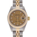 【ポイント3倍★5日限定】【最大2万円OFFクーポン★6日まで】ROLEX ロレックス デイトジャスト 10Pダイヤ 69173G レディース YG/SS 腕時計 自動巻き シャンパン文字盤 Aランク 中古 銀蔵