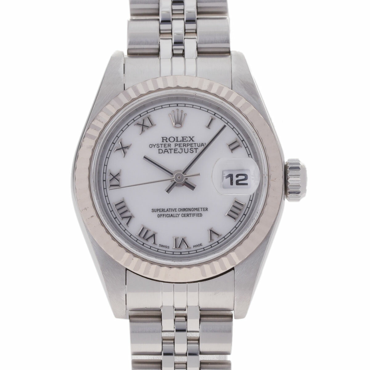 【ポイント3倍★25日限定】【最大2万円OFFクーポン★23日20時～】ROLEX ロレックス デイトジャスト 179174 レディース SS/WG 腕時計 自動巻き 白文字盤 Aランク 中古 銀蔵