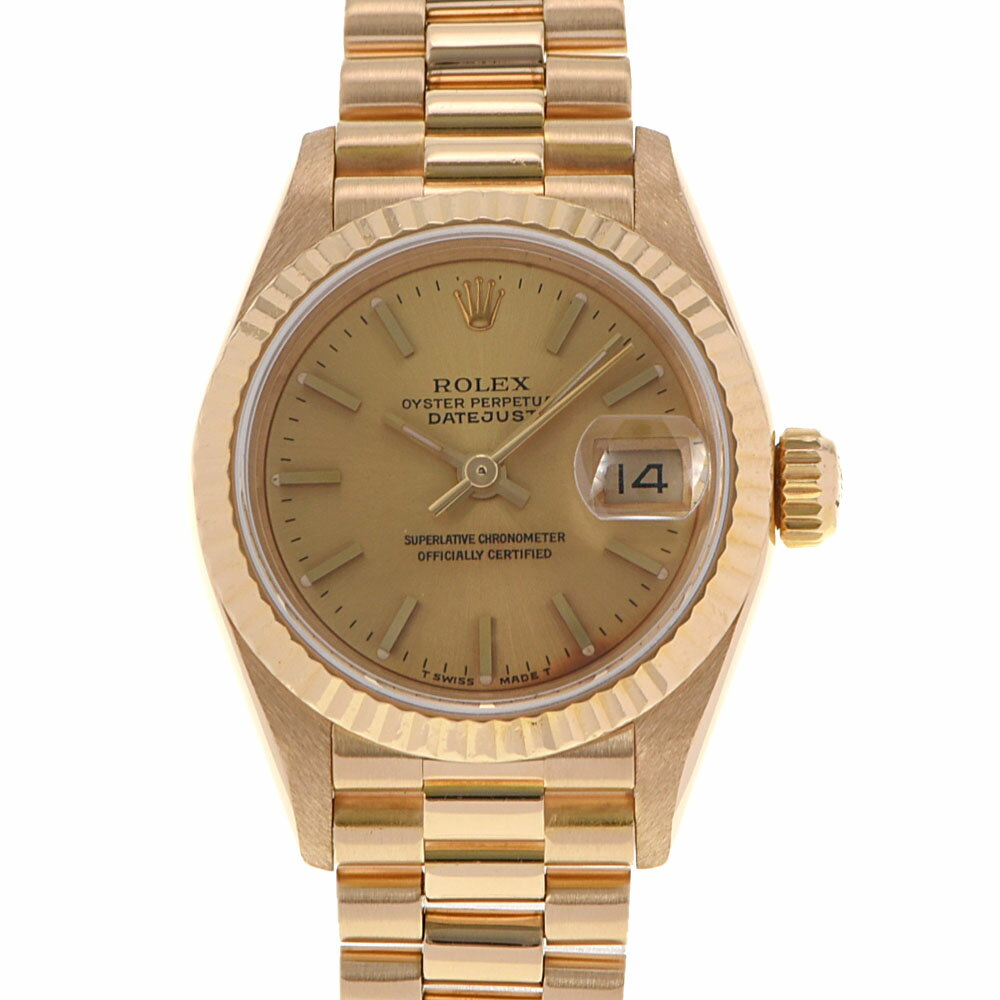 ROLEX ロレックス デイトジャスト 69178 レディース YG 腕時計 自動巻き シャンパン文字盤 Aランク 中古 銀蔵