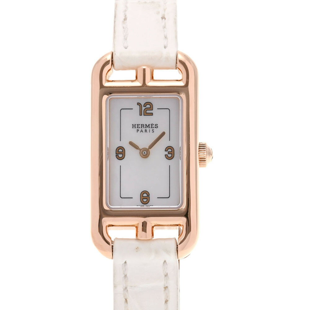 【ポイント2倍★30日限定】【最大25,000円OFFクーポン★30日まで】HERMES エルメス ナンタケット NA2.170 Z刻印(2021年頃) レディース PG/革 腕時計 クオーツ シェル文字盤 Aランク 中古 銀蔵のサムネイル
