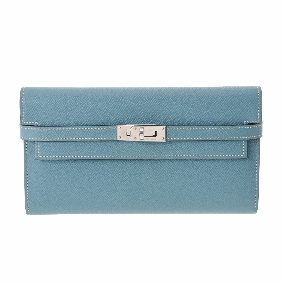HERMES エルメス ケリー ウォレット ブルージーン シルバー金具 □O刻印(2011年頃) ユニセックス ヴォーエプソン 長財布 ABランク 中古 銀蔵のサムネイル