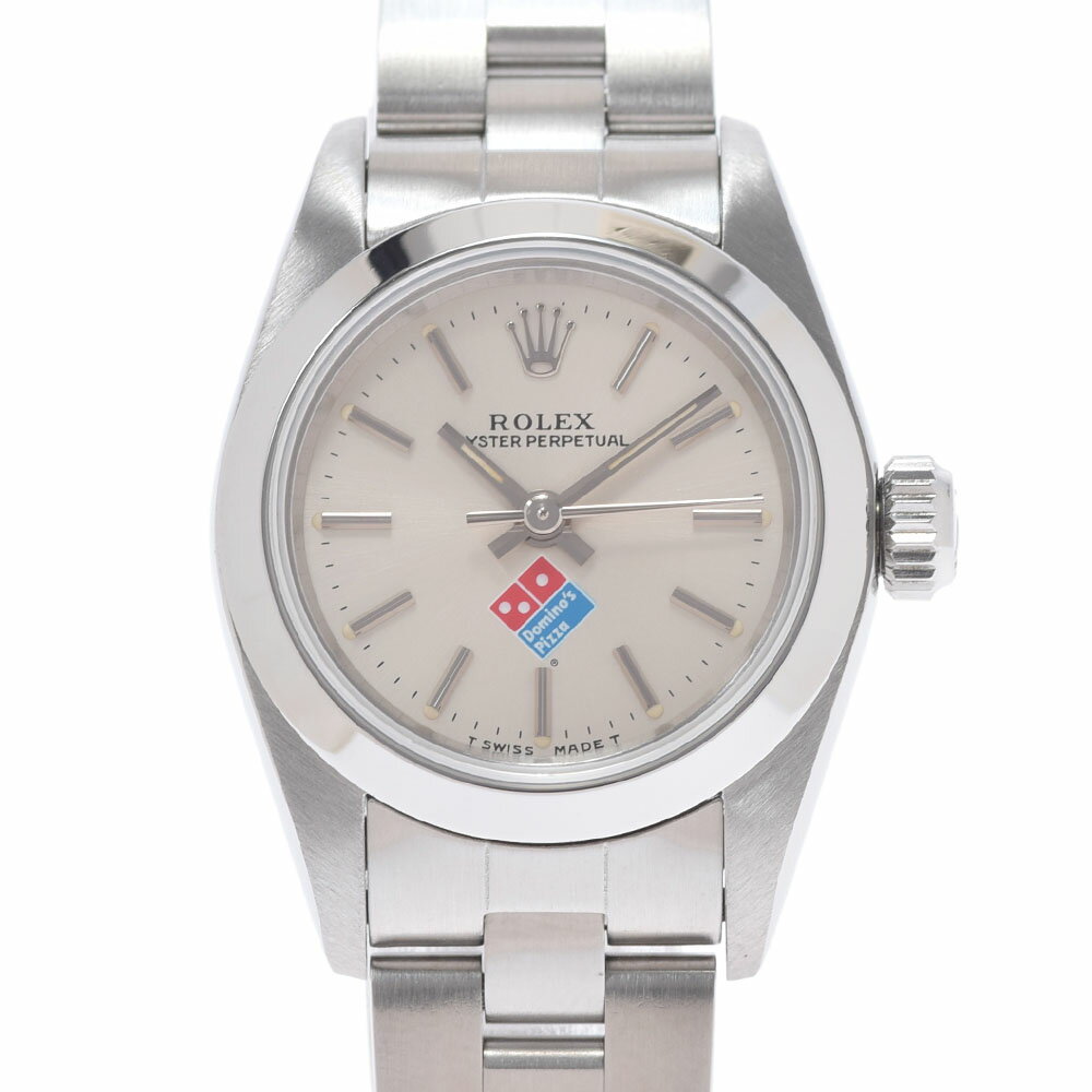 【ポイント3倍★15日限定】【最大2万円OFFクーポン★16日まで】【ローン24回払い無金利】 ROLEX ロレックス オイスターパーペチュアル ドミノピザ 67180 レディース SS 腕時計 自動巻き シルバー文字盤 Aランク 中古 銀蔵