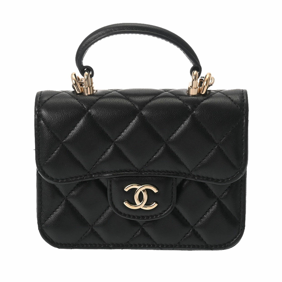 【ポイント3倍★10日限定】【最大2万円OFFクーポン★11日1:59まで】CHANEL シャネル ミニマトラッセ フラップコインパース チェーンショルダー ブラック ゴールド金具 AP2200 レディース ラムスキン ショルダーバッグ Aランク 中古 銀蔵のサムネイル