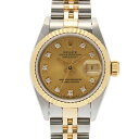 【ポイント3倍★10日限定】【最大2万円OFFクーポン★9日20時～】ROLEX ロレックス デイトジャスト 10Pダイヤ 69173G レディース YG/SS 腕時計 自動巻き シャンパン文字盤 Aランク 中古 銀蔵