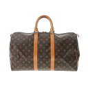 【ポイント3倍★5日限定】【最大2万円OFFクーポン★6日まで】LOUIS VUITTON ルイヴィトン モノグラム キーポル45 ブラウン M41428 レディース モノグラムキャンバス ボストンバッグ Bランク 中古 銀蔵