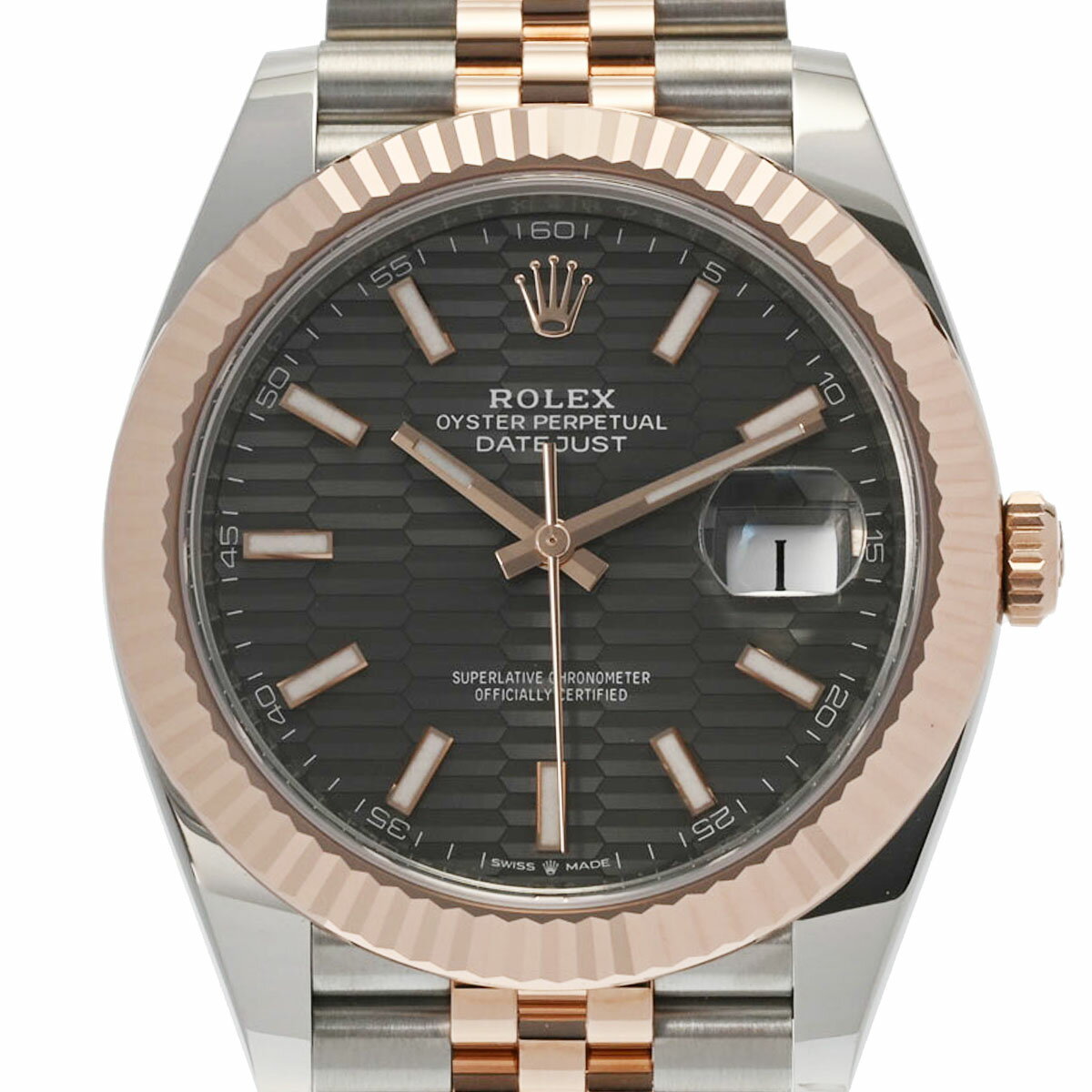 【ポイント3倍★20日限定】【最大2万円OFFクーポン★23日20時～】【ローン24回払い無金利】ROLEX ロレックス デイトジャスト ジュビリーブレス 2023年10月 126331 メンズ SS/RG 腕時計 自動巻き スレートフルーテッド文字盤 未使用 銀蔵