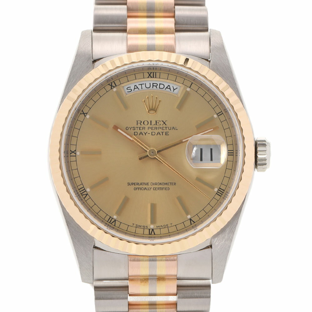 【ポイント3倍★15日限定】【最大2万円OFFクーポン★16日まで】【ローン24回払い無金利】 ROLEX ロレックス デイデイト トリドール 18239BIC メンズ YG/WG/PG 腕時計 自動巻き シャンパン文字盤 Aランク 中古 銀蔵