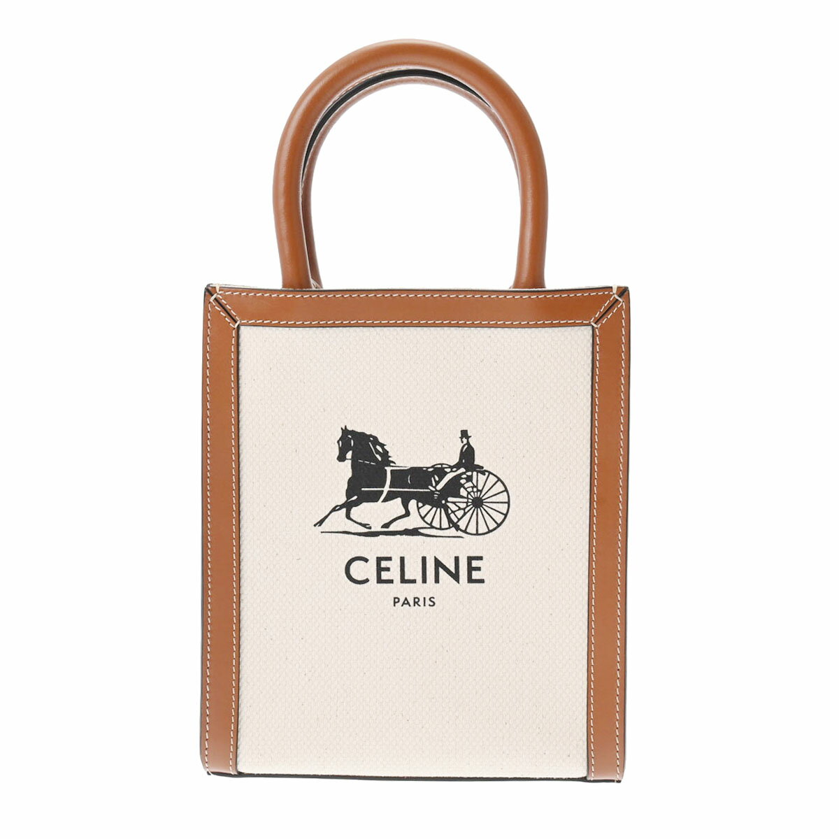 【セール限定10%OFF★4日20時～】CELINE セリーヌ スモールバーティカルカバ ブラウン 192082 レディース キャンバス レザー 2WAYバッグ ハンドバッグ ショルダーバッグ セリーヌバッグ Aランク 中古 銀蔵