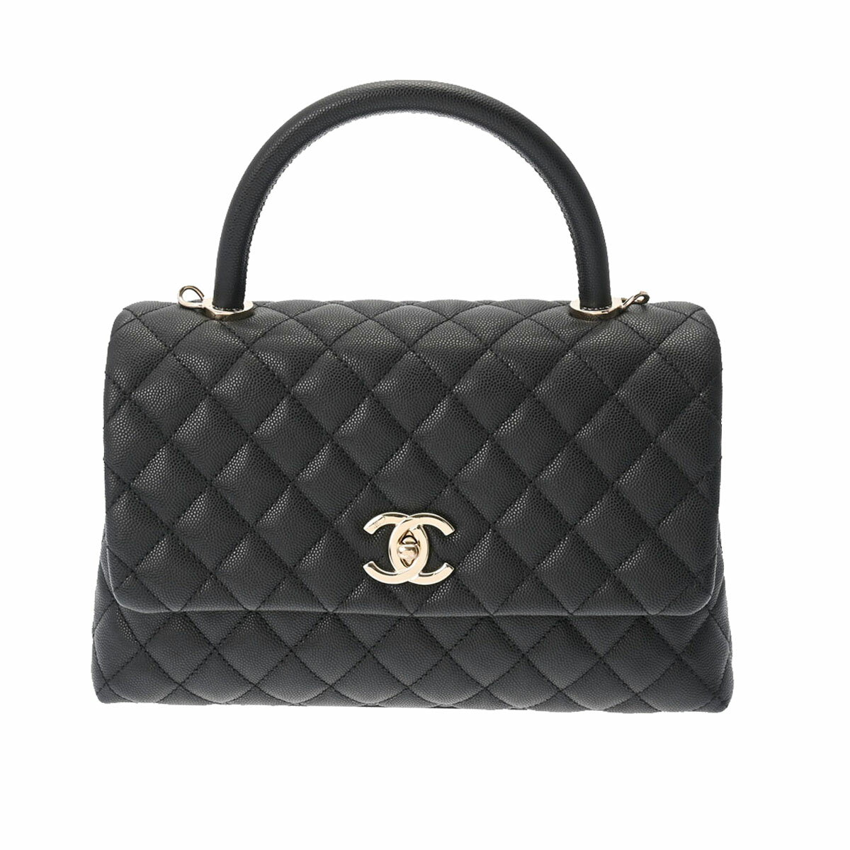 【最大2万円OFFクーポン★4日20時〜】CHANEL シャネル マトラッセ ココハンドル 29 ブラック シャンパンゴールド金具 A92991 レディース キャビアスキン 2WAYバッグ ハンドバッグ ショルダーバッグ シャネルバッグ 黒 Aランク 中古 銀蔵のサムネイル