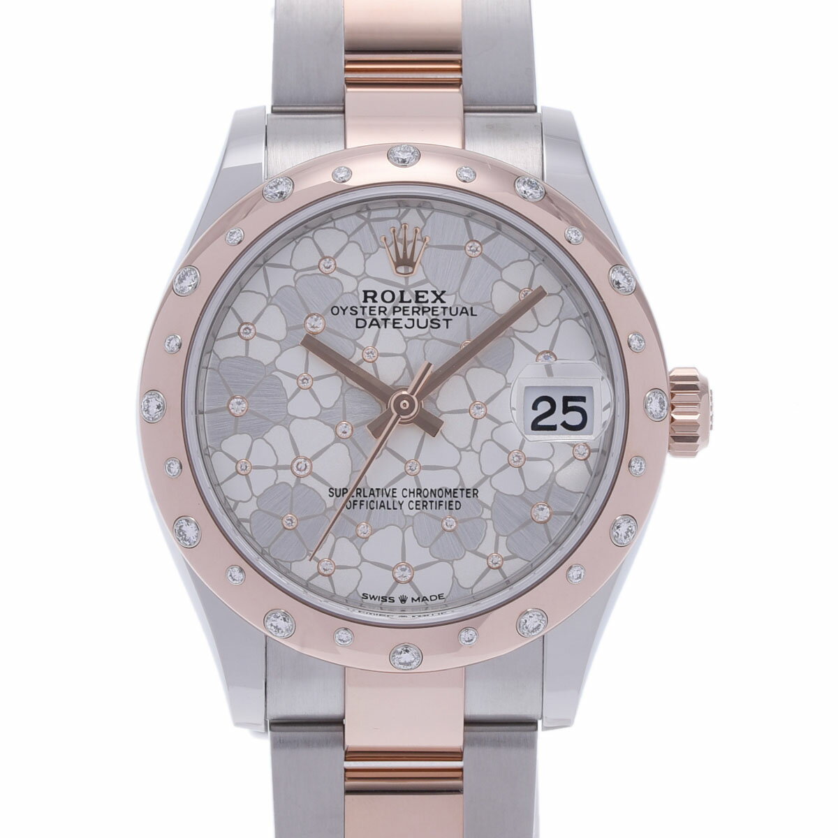 【ポイント3倍★15日限定】【最大2万円OFFクーポン★16日まで】【ローン24回払い無金利】 ROLEX ロレックス デイトジャスト 31 ダイヤ フローラルモチーフ 2023年4月 278341RBR レディース RG/SS 腕時計 自動巻き シルバー文字盤 未使用 銀蔵