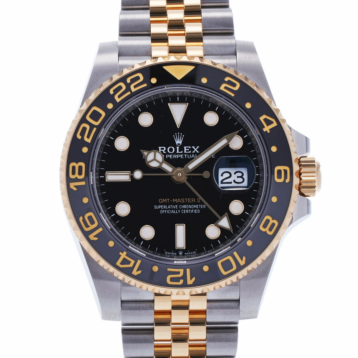 【ローン24回払い無金利】ROLEX ロレックス GMTマスター2 2023年6月 126713GRNR メンズ SS/YG 腕時計 自動巻き ブラック文字盤 未使用 銀蔵