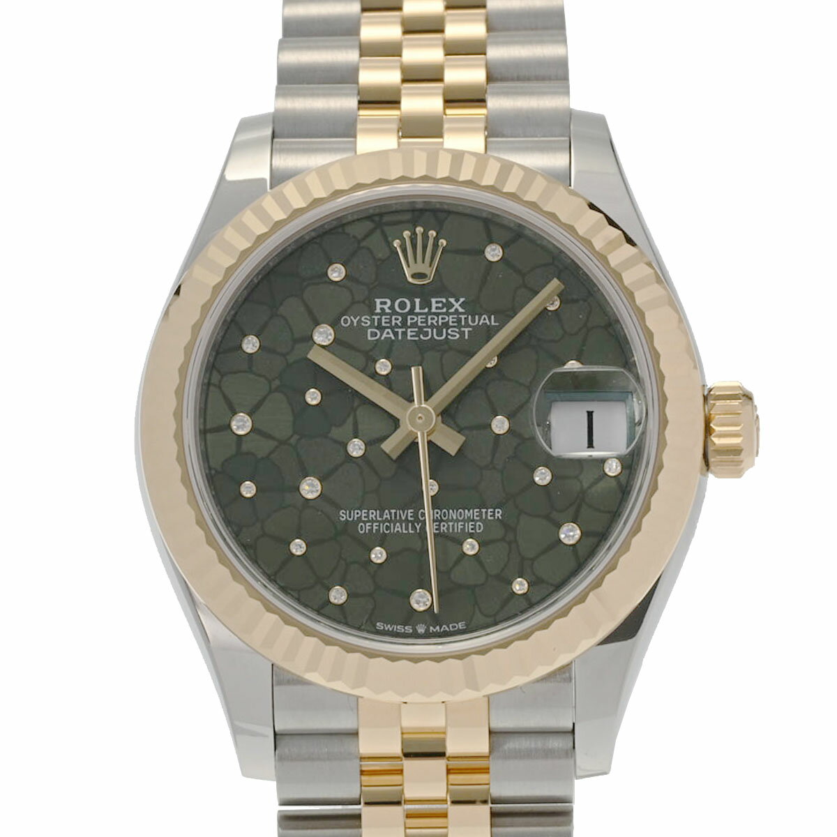 【ポイント3倍★18日限定】【ローン24回払い無金利】ROLEX ロレックス デイトジャスト 31 ダイヤ フローラルモチーフ 2023年11月 278273 レディース YG/SS 腕時計 自動巻き グリーン系フローラル文字盤 未使用 銀蔵