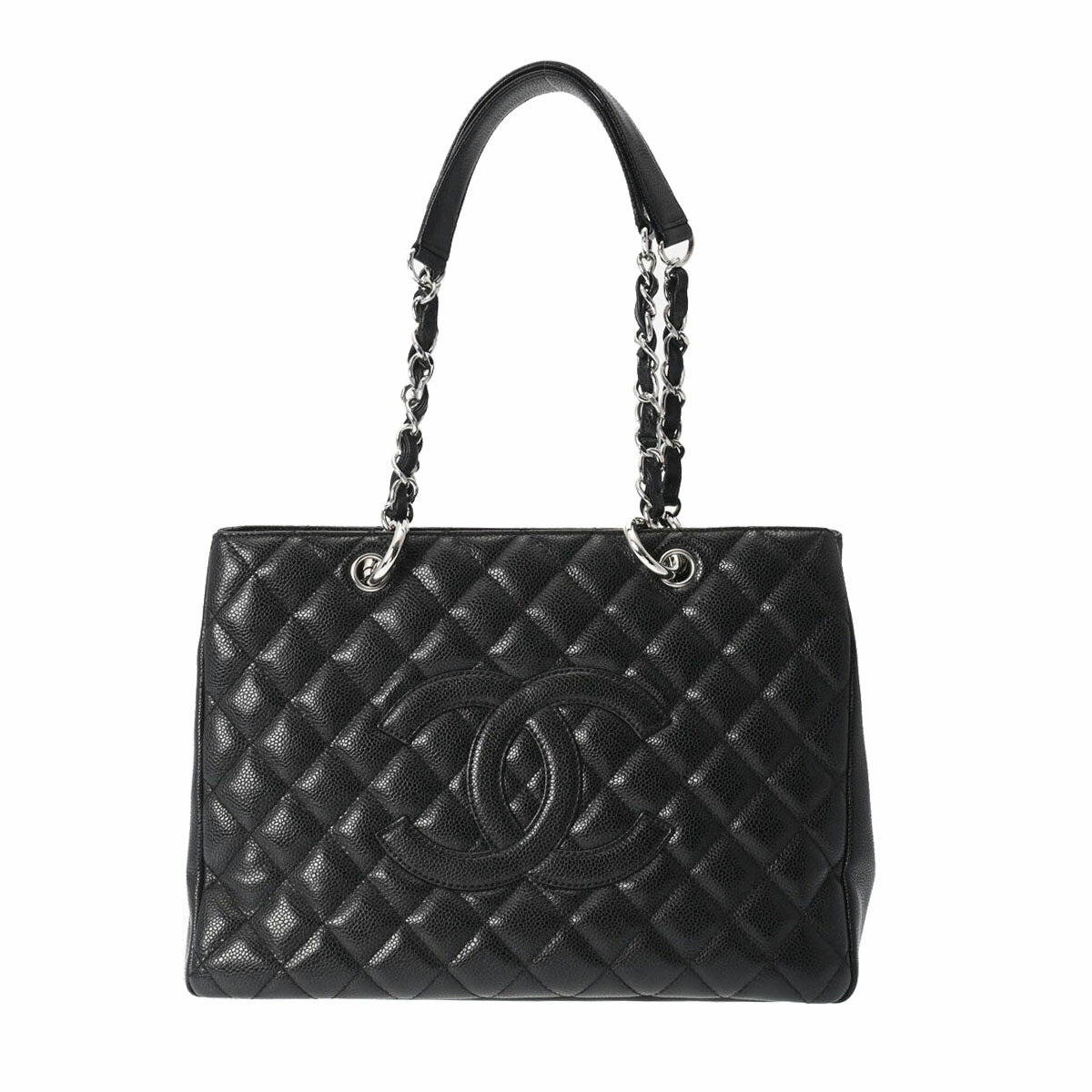 CHANEL シャネル GST グランドショッピングトート 黒 シルバー金具 A50995 レディース キャビアスキン トートバッグ Aランク 中古 銀蔵