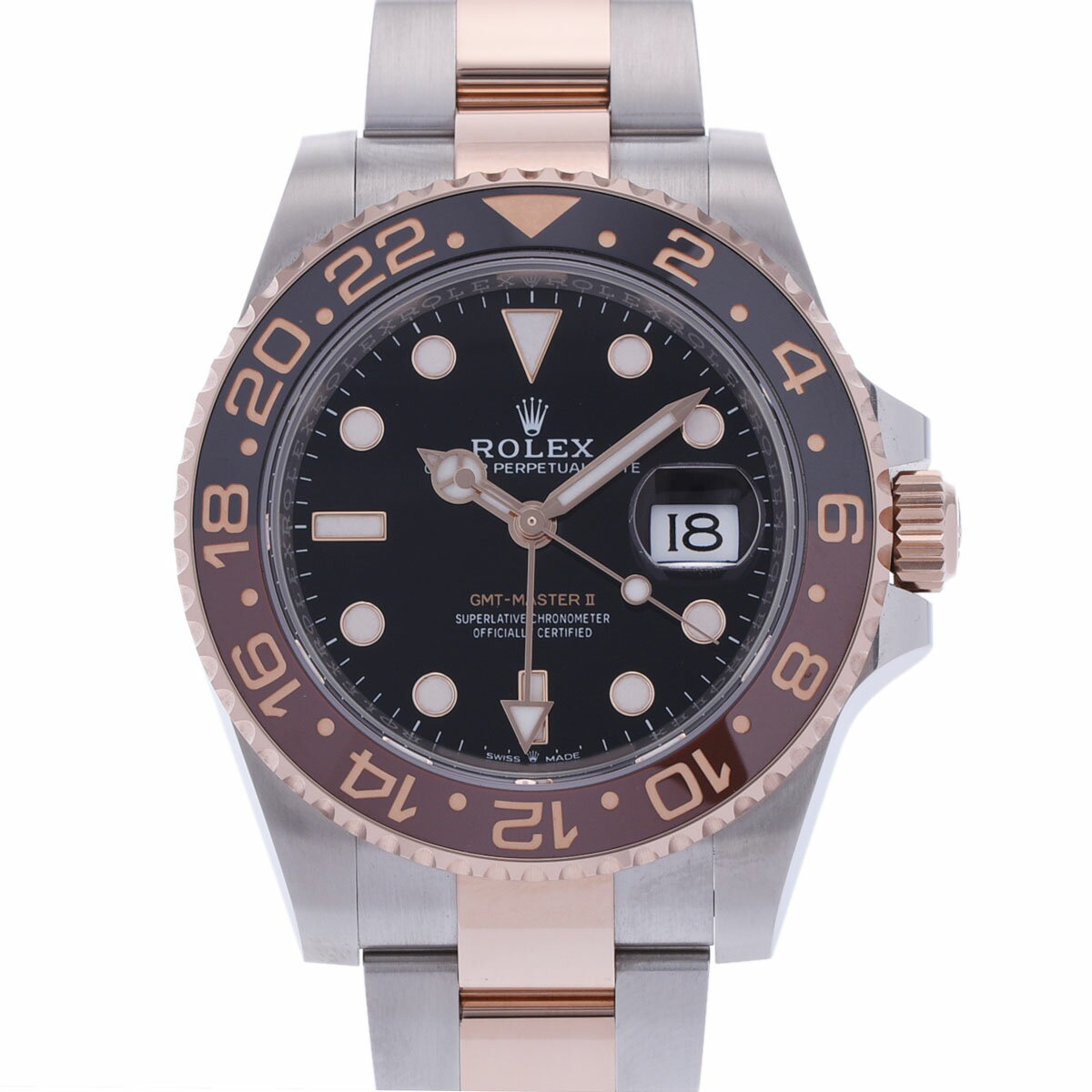 【ローン24回払い無金利】ROLEX ロレックス GMTマスター2 2023年10月 126711CHNR メンズ SS/エバーローズゴールド 腕時計 自動巻き 黒文字盤 未使用 銀蔵