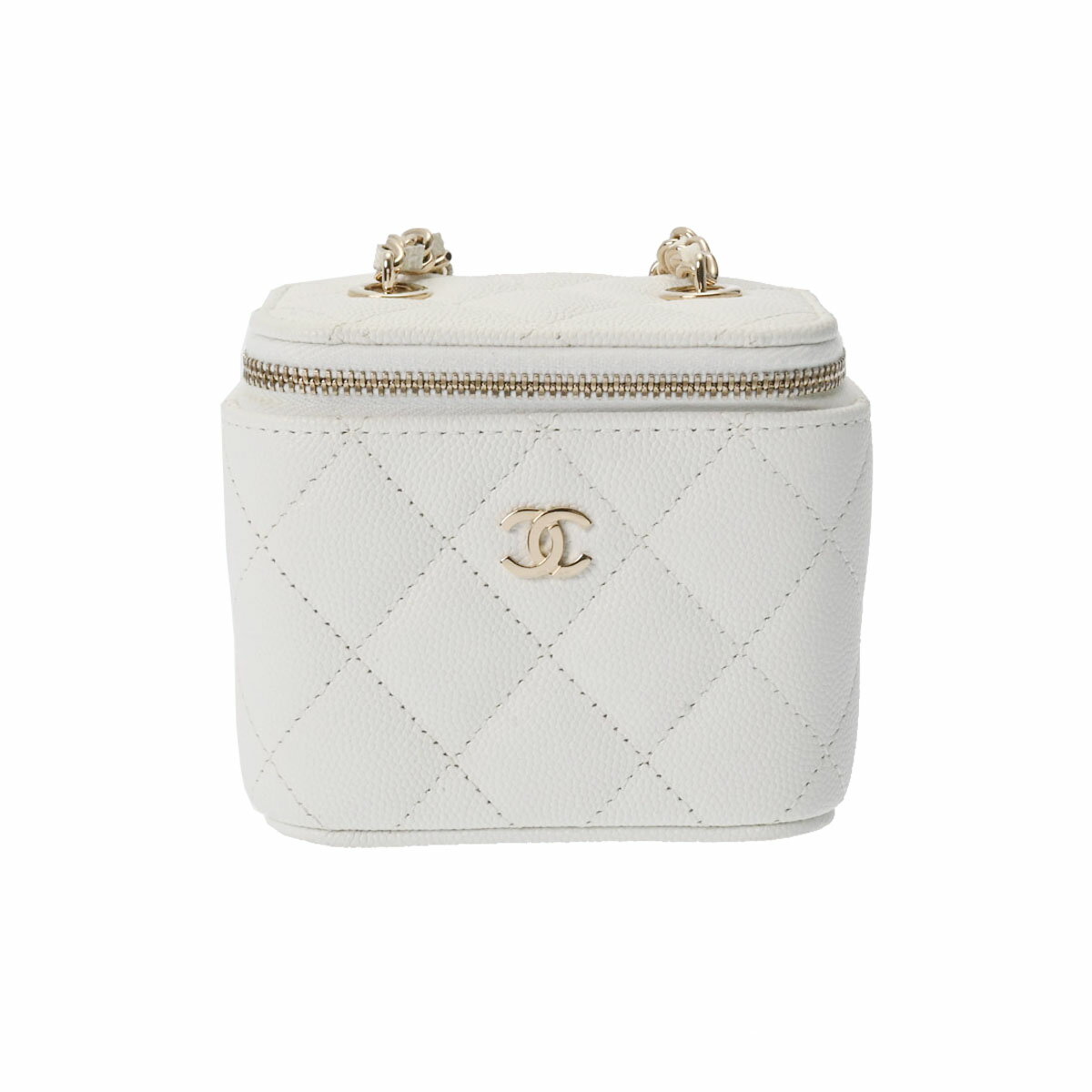 【ポイント3倍★22日～】【最大2万円OFFクーポン★23日1:59まで】CHANEL シャネル マトラッセ スモールバニティ チェーンショルダー 白 シャンパンゴールド金具 AP1340 レディース キャビアスキン ショルダーバッグ シャネル バッグ Aランク 中古 銀蔵のサムネイル