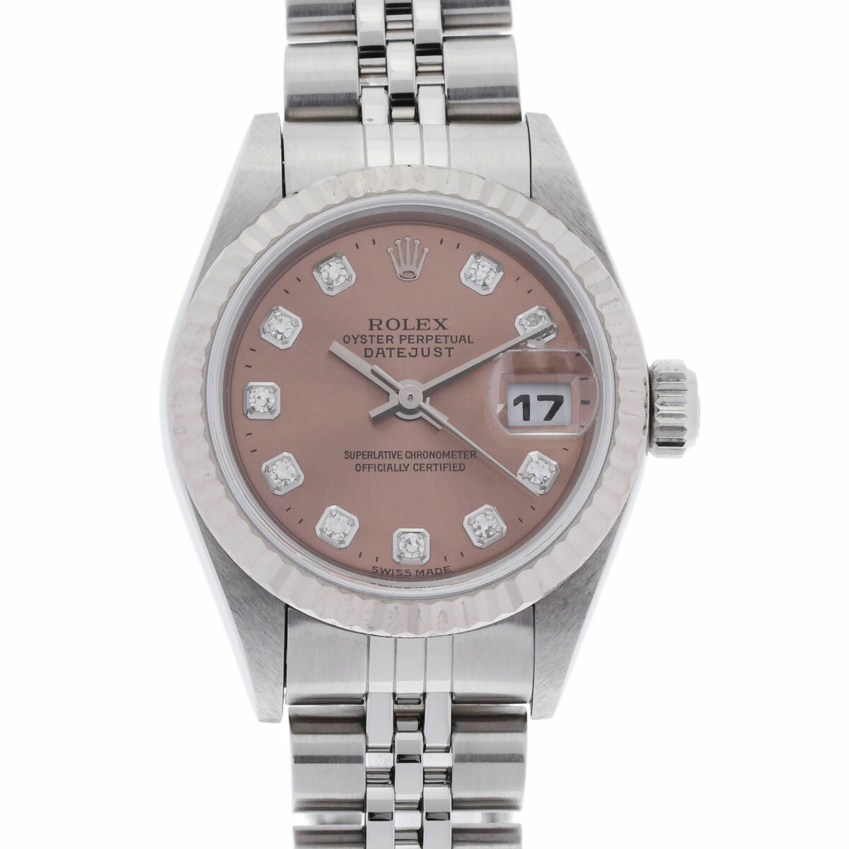 【ポイント3倍★18日限定】【ローン24回払い無金利】ROLEX ロレックス デイトジャスト 10Pダイヤ 79174G レディース SS/WG 腕時計 自動巻き ピンク文字盤 Aランク 中古 銀蔵