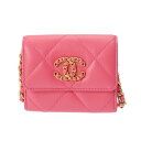 【〜7/11 最大5万円クーポン】CHANEL シャネル シャネル19 フラップコインパース ピンク AP1787 レディース ラムスキン コインケース Aラン...