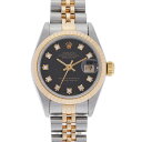 【最大2万円OFFクーポン★1日～】【ローン24回払い無金利】ROLEX ロレックス デイトジャスト 69173G レディース YG/SS 腕時計 自動巻き 黒文字盤 Aランク 中古 銀蔵