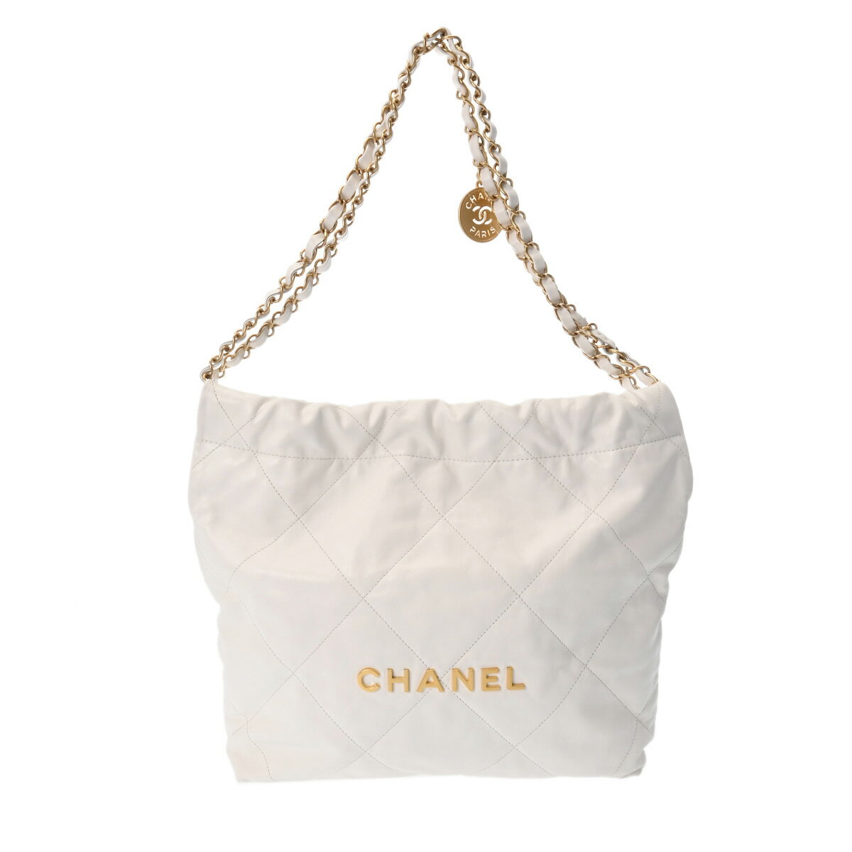 【ポイント3倍★15日限定】【最大15,000円OFFクーポン】【ローン24回払い無金利】CHANEL シャネル シャネル 22 スモールハンドバッグ 白 ゴールド金具 AS3260 レディース シャイニーカーフ ハンドバッグ Aランク 中古 銀蔵のサムネイル