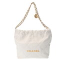 【最大2万円OFFクーポン★27日9:59まで】【ローン24回払い無金利】CHANEL シャネル シャネル 22 スモールハンドバッグ 白 ゴールド金具 AS3260 レディース シャイニーカーフ ハンドバッグ Aランク 中古 銀蔵