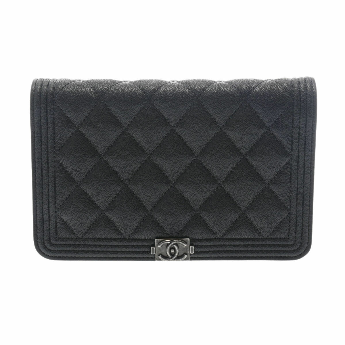 【最大2万円OFFクーポン★27日9:59まで】CHANEL シャネル ボーイシャネル チェーンウォレット グレー アンティーク調シルバー金具 A80287 レディース キャビアスキン ショルダーバッグ Aランク 中古 銀蔵のサムネイル
