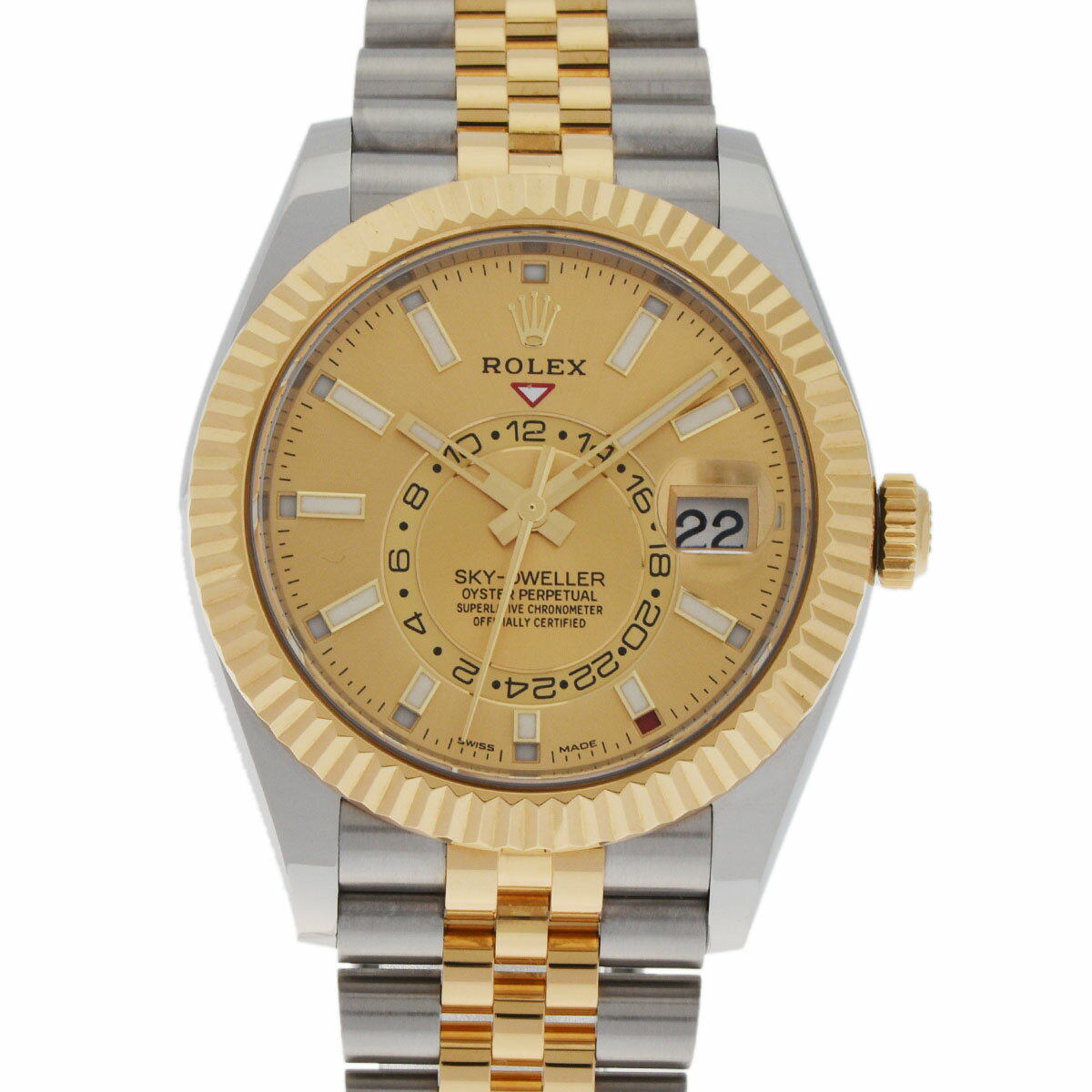 【ポイント3倍★15日限定】【最大2万円OFFクーポン★16日まで】【ローン24回払い無金利】ROLEX ロレックス スカイドゥエラー 326933 メンズ SS/YG 腕時計 自動巻き ゴールド文字盤 Aランク 中古 銀蔵