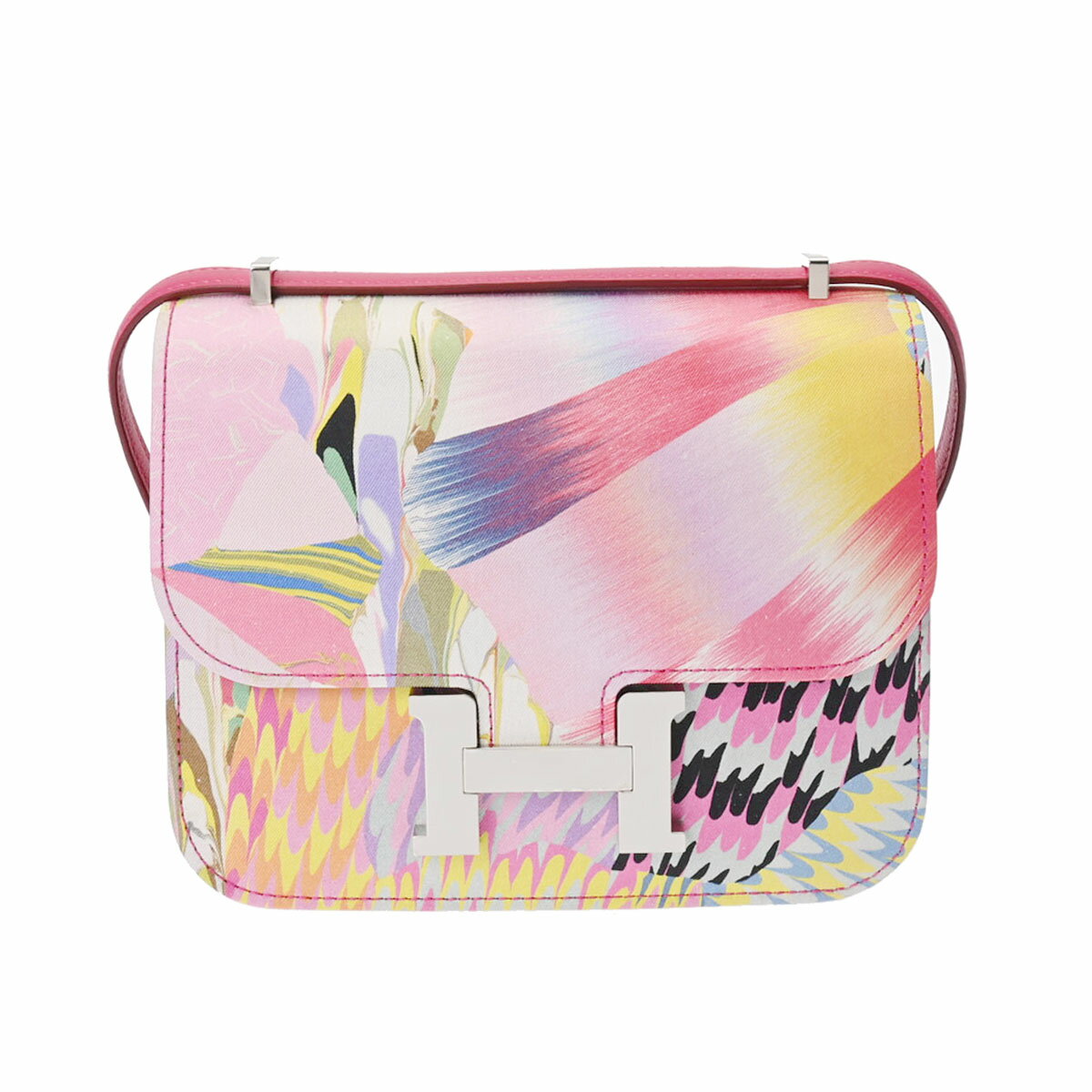 【ローン24回払い無金利】HERMES エルメス コンスタンス 3 ミニ 18 京都マーブル ローズメキシコ/マルチカラー - Z刻印(2021年頃) レディース フォースイフト/シルク ショルダーバッグ 未使用 銀蔵