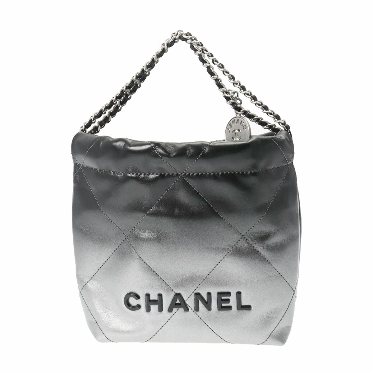 【ポイント3倍★15日限定】【最大2万円OFFクーポン★16日まで】【ローン24回払い無金利】CHANEL シャネル シャネル22 ホーボーバッグ グラデーションブラック シルバー金具 AS3980 レディース シャイニーカーフ 2WAYバッグ 未使用 銀蔵