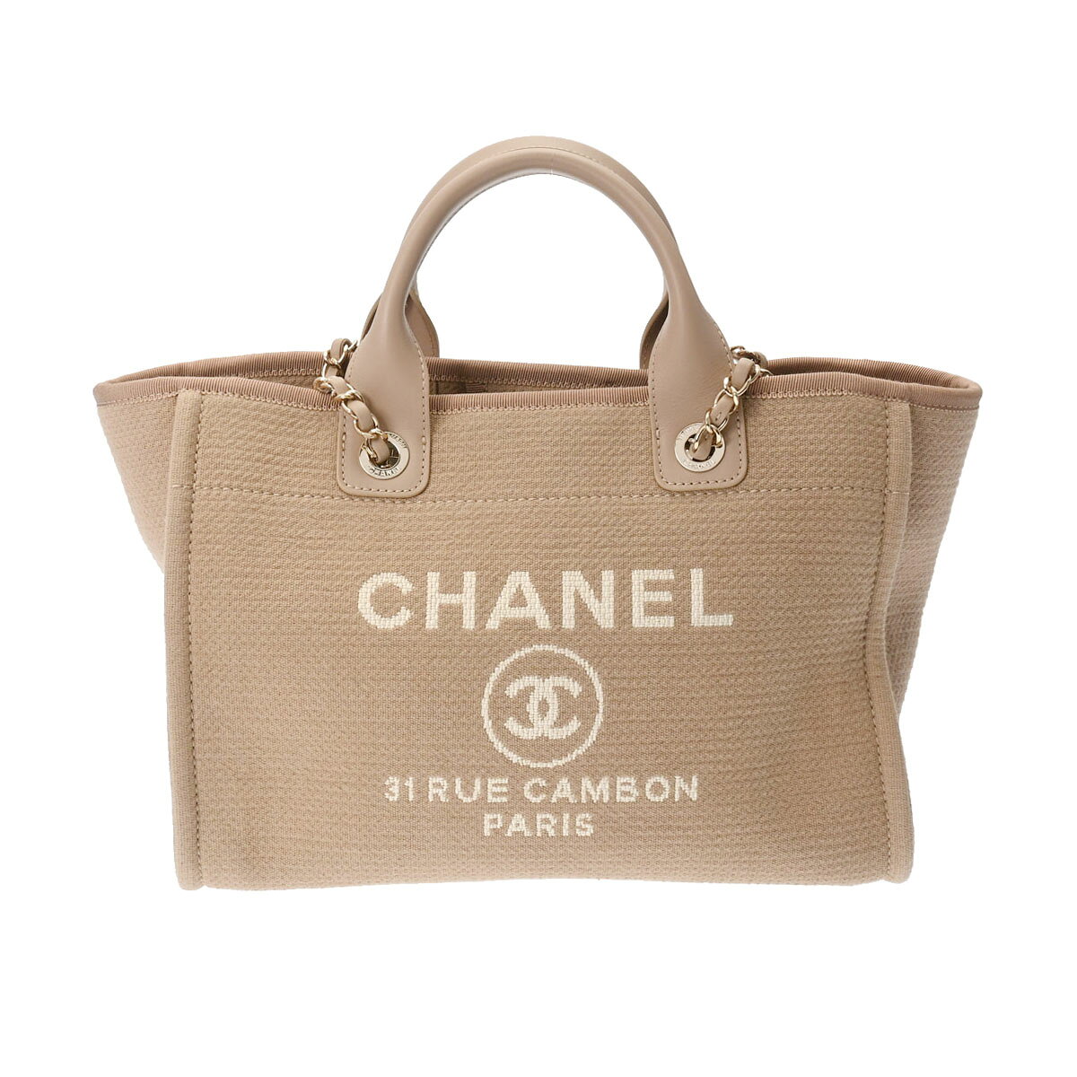 CHANEL シャネル ドーヴィル ショッピングトート 2WAY ベージュ ゴールド金具 AS3351 レディース キャンバス トートバッグ 新同 中古 銀蔵のサムネイル