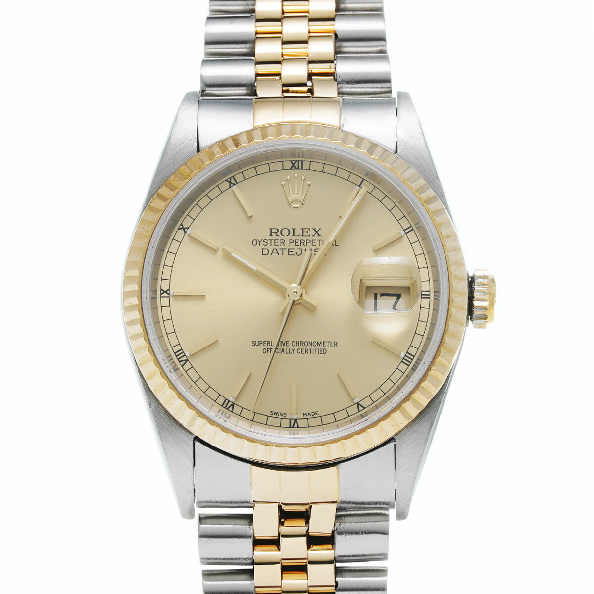 【ポイント3倍★15日限定】【最大2万円OFFクーポン★16日まで】【ローン24回払い無金利】ROLEX ロレックス デイトジャスト 16233 メンズ YG/SS 腕時計 自動巻き シャンパン文字盤 Aランク 中古 銀蔵