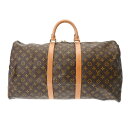 【ポイント3倍★1日限定】【最大2万円OFFクーポン★1日～】LOUIS VUITTON ルイヴィトン モノグラム キーポル 55 ブラウン M41424 ユニセックス モノグラムキャンバス ボストンバッグ Bランク 中古 銀蔵