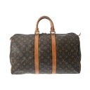 【ポイント3倍★1日限定】【最大2万円OFFクーポン★1日～】LOUIS VUITTON ルイヴィトン モノグラム キーポル 45 ブラウン M41428 ユニセックス モノグラムキャンバス ボストンバッグ Bランク 中古 銀蔵