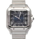 【ポイント3倍★25日限定】【最大2万円OFFクーポン★24日20:00～】【ローン24回払い無金利】CARTIER カルティエ サントス ドゥ カルティエ WSSA0013 メンズ SS 腕時計 自動巻き 青文字盤 Aランク 中古 銀蔵