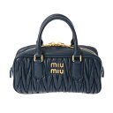 【最大2万円OFFクーポン★1日～】MIUMIU ミュウミュウ マテラッセ 2WAY 紺 ゴールド金具 5BB142 レディース ラムスキン ハンドバッグ ABランク 中古 銀蔵